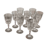 9 glasses with wine feet in chissed glass