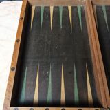 Backgammon game old wooden board game