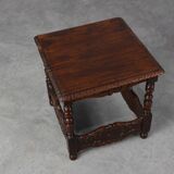Oak carved square Side Table, Belgium 18th Century