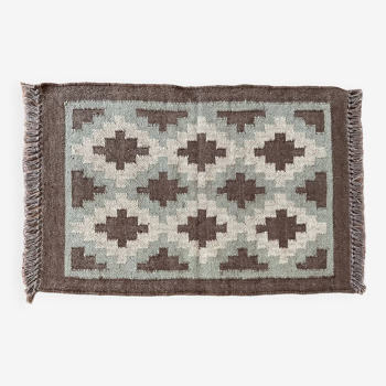 2 x 3 Ft-Jute\Wool Handwoven Kilim Door Mat,Wall Hanging,Entryway,Indian Traditional RUG\CARPET