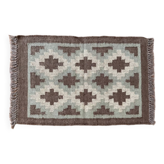 2 x 3 Ft-Jute\Wool Handwoven Kilim Door Mat,Wall Hanging,Entryway,Indian Traditional RUG\CARPET