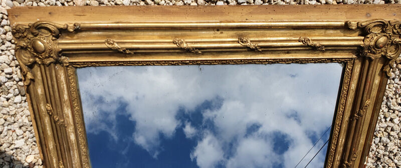 Old Large Carved Golden Mirror 91x148cm