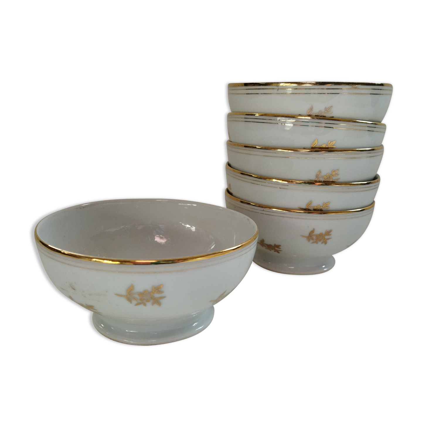 6 bols en porcelaine de Vierzon