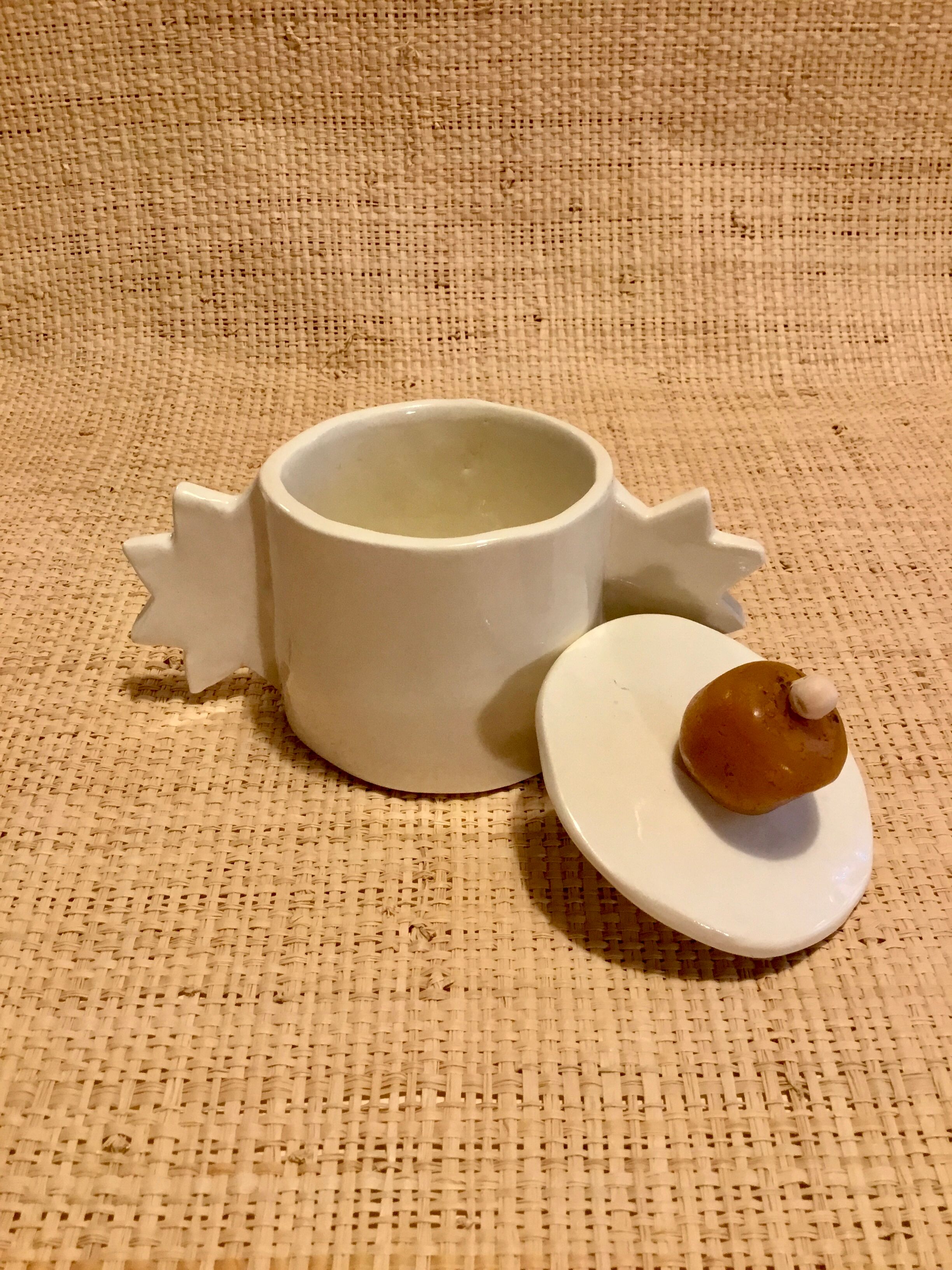 Glazed ceramic box of French artisanal manufacture vallauris