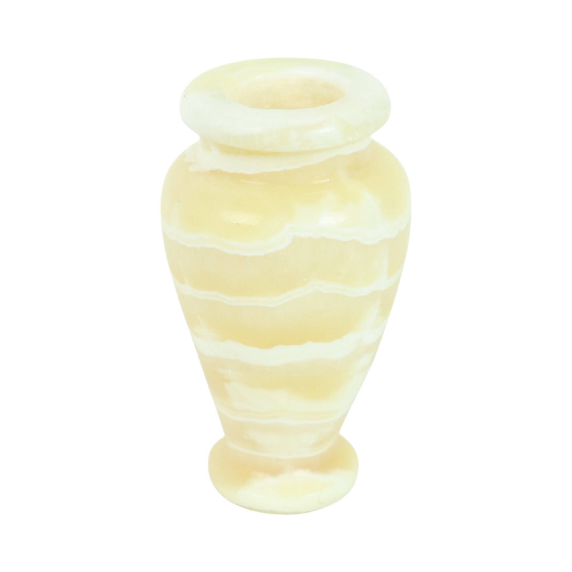 Small Vintage Vase Egyptian Marble Sinai Pearl 1980s