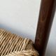 Lot of 4 modernist chairs in solid wood, leather and straw, Italy 1970.