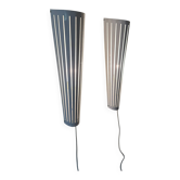 Vintage Italian Pair of Large White Wall Lamps By Ventura Design