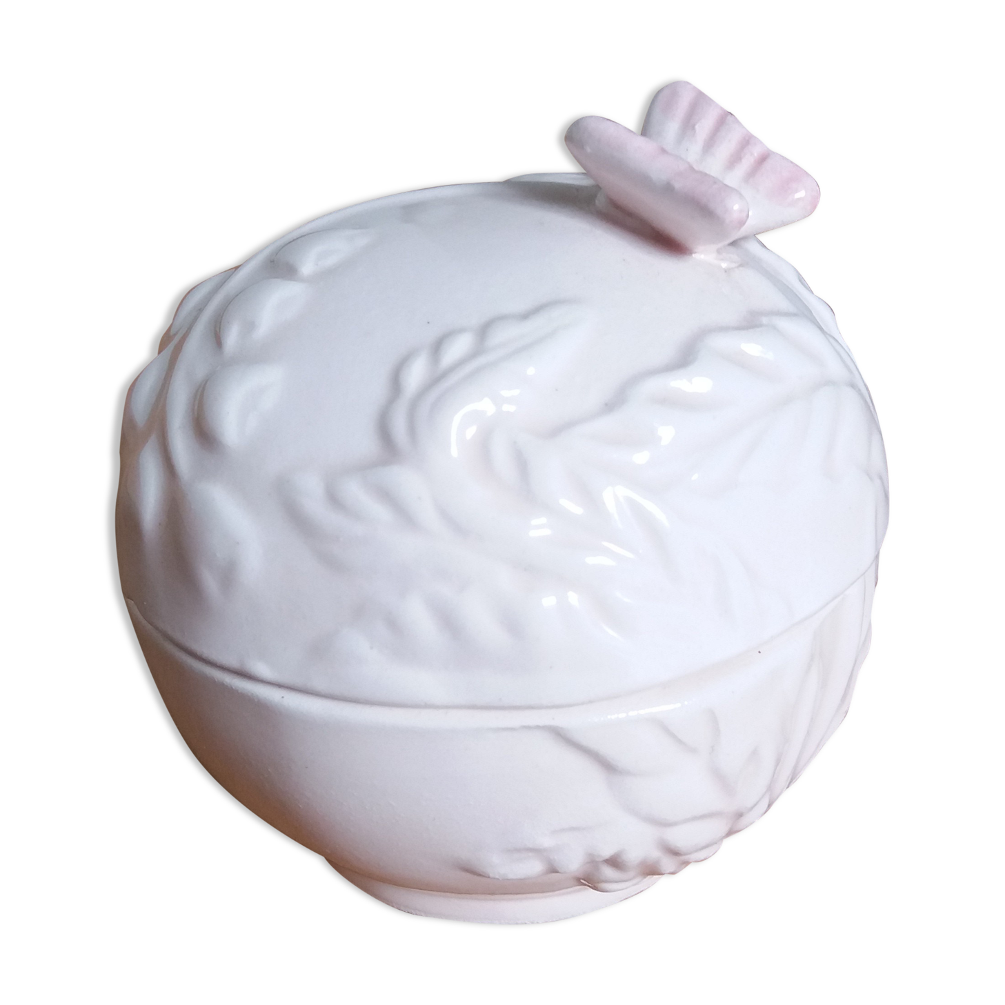 Spherical box in pink ceramic Willemse