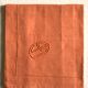 Antique pillowcase in linen and cotton terracotta