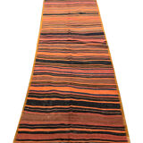 Vintage persian kilim rug- handmade oriental flat-weave rug- 125x363cm