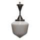XL Art Deco suspension in white opaline, France circa 1920