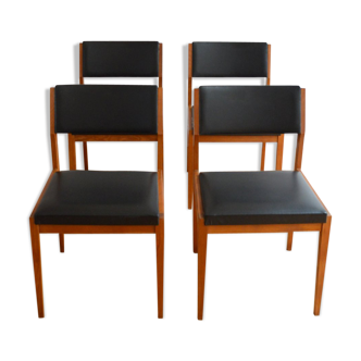 Suite of 4 scandinavian chairs  1960