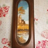 Wooden key box with landscape