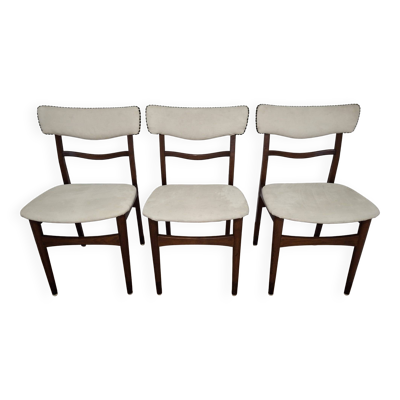 Ensemble de trois chaises, Danemark, années 1960