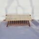 Moroccan bench with hand-woven palm leaf cord