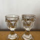 Pair of liqueur glasses 1900 known as "trompe couillon"
