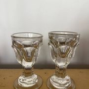 Paire de verres à liqueur dit « trompe couillon », 1900