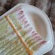 Old plate in slipware/asparagus