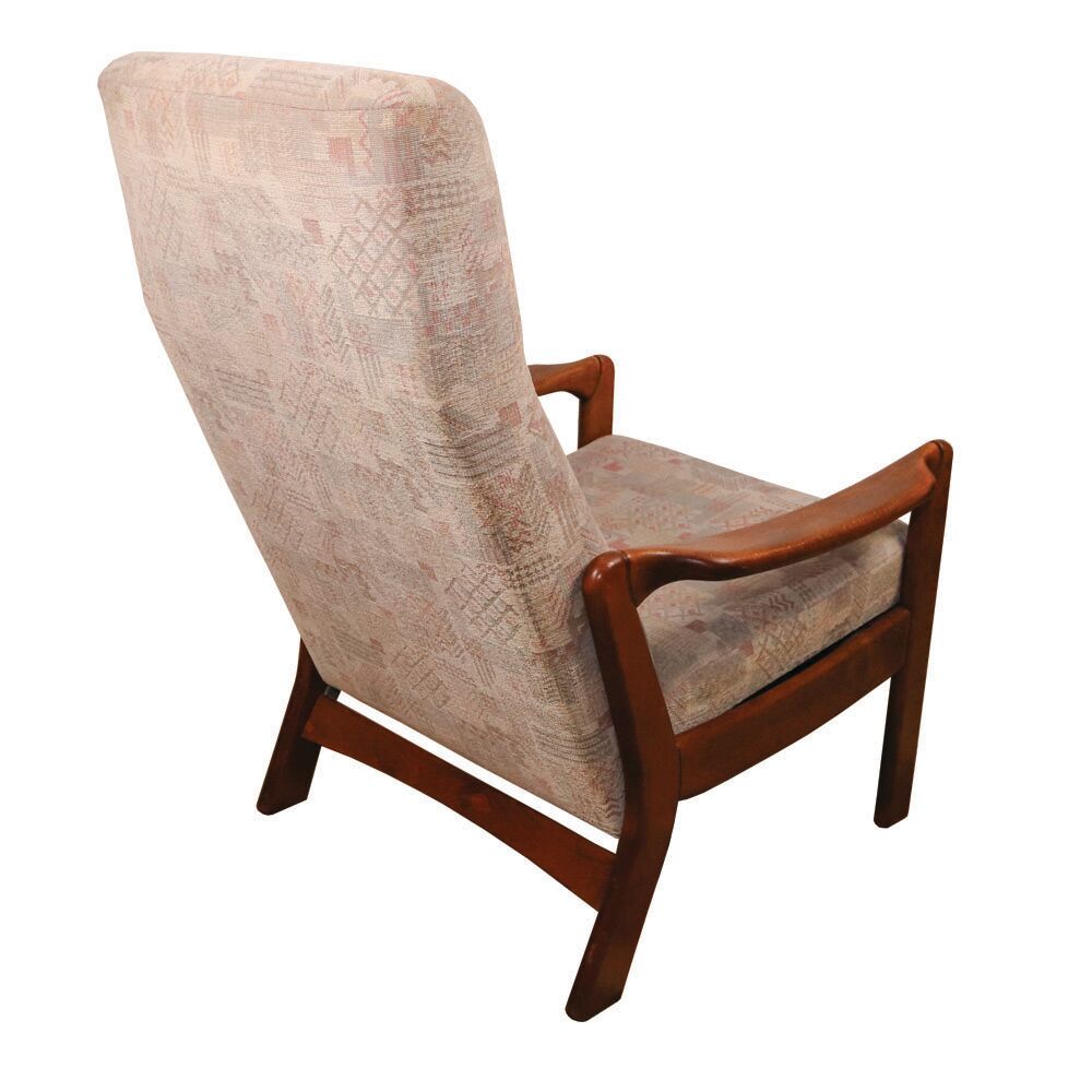 Danish Modern recliner armchair with folding footrest, 1960s