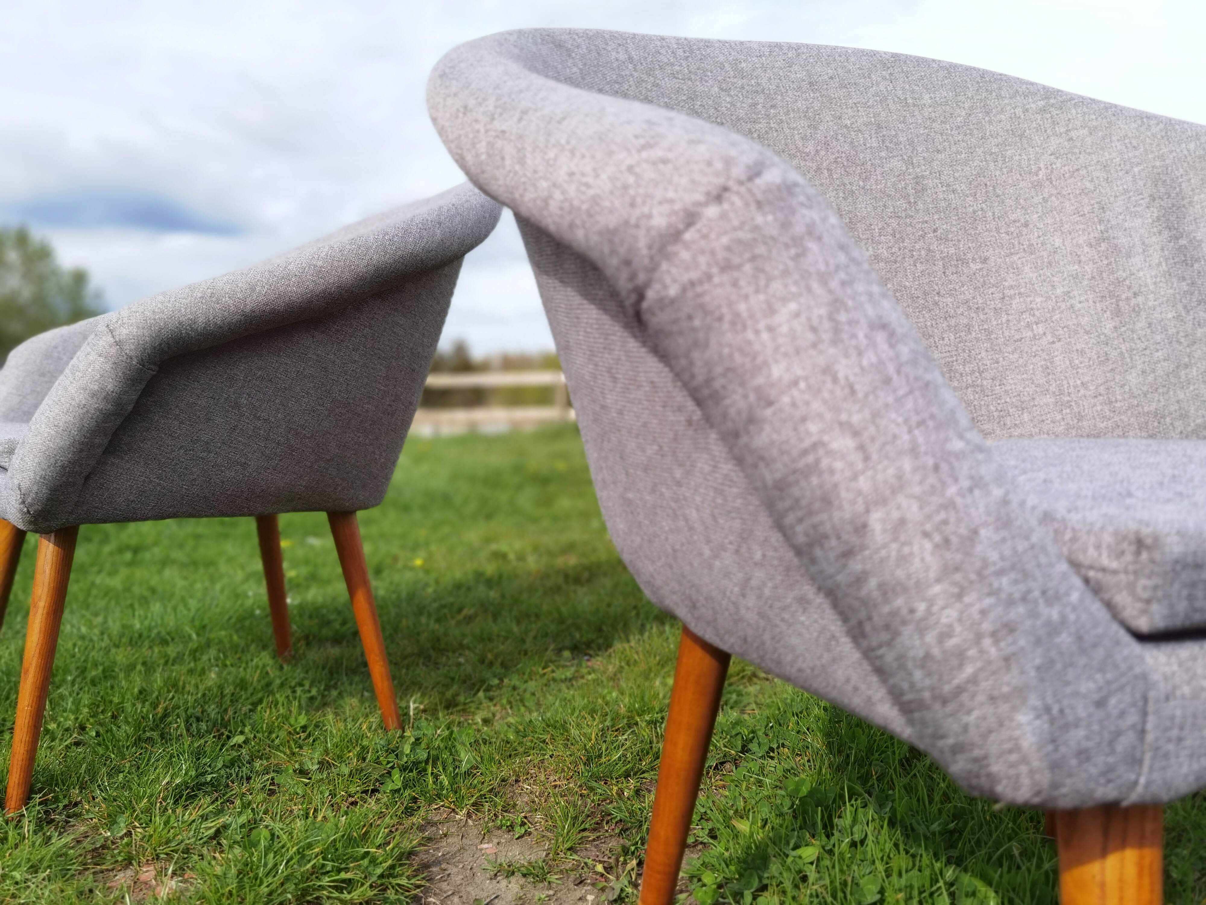 Pair of fiber armchair Miroslav Navratil gray