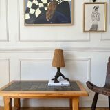 Brutalist wood and ceramic coffee table