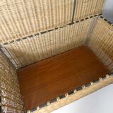 Rattan and metal chest