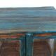 Blue wooden showcase