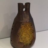 Ceramic and orange-yellow glass lamp