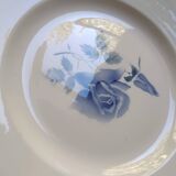 Grand plat Digoin Sarreguemines Rose bleue