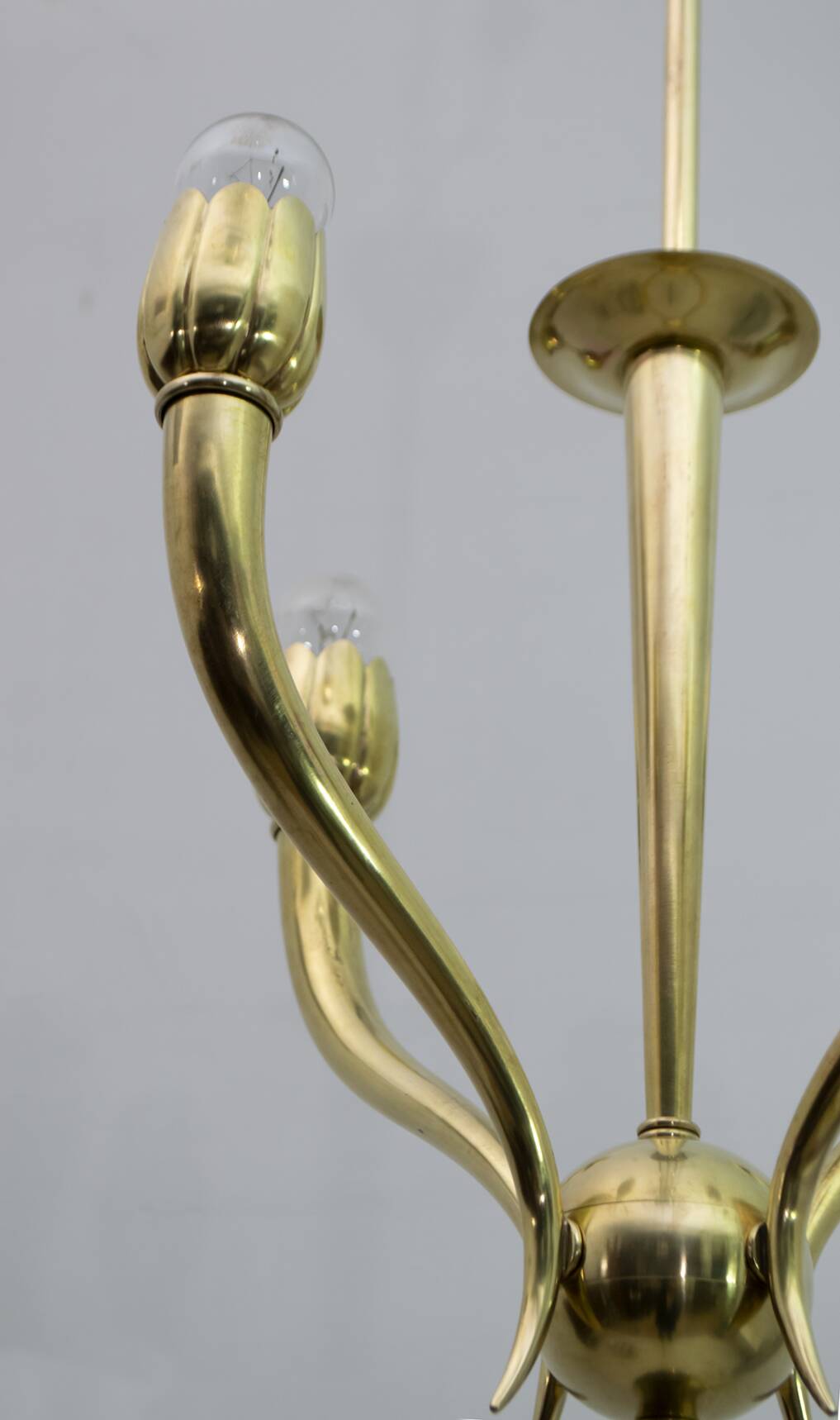 Art Deco Italian Brass Chandelier, 1940s