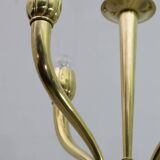 Art Deco Italian Brass Chandelier, 1940s
