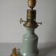 Old ceramic lamp foot and brass electric wire golden cord night light
