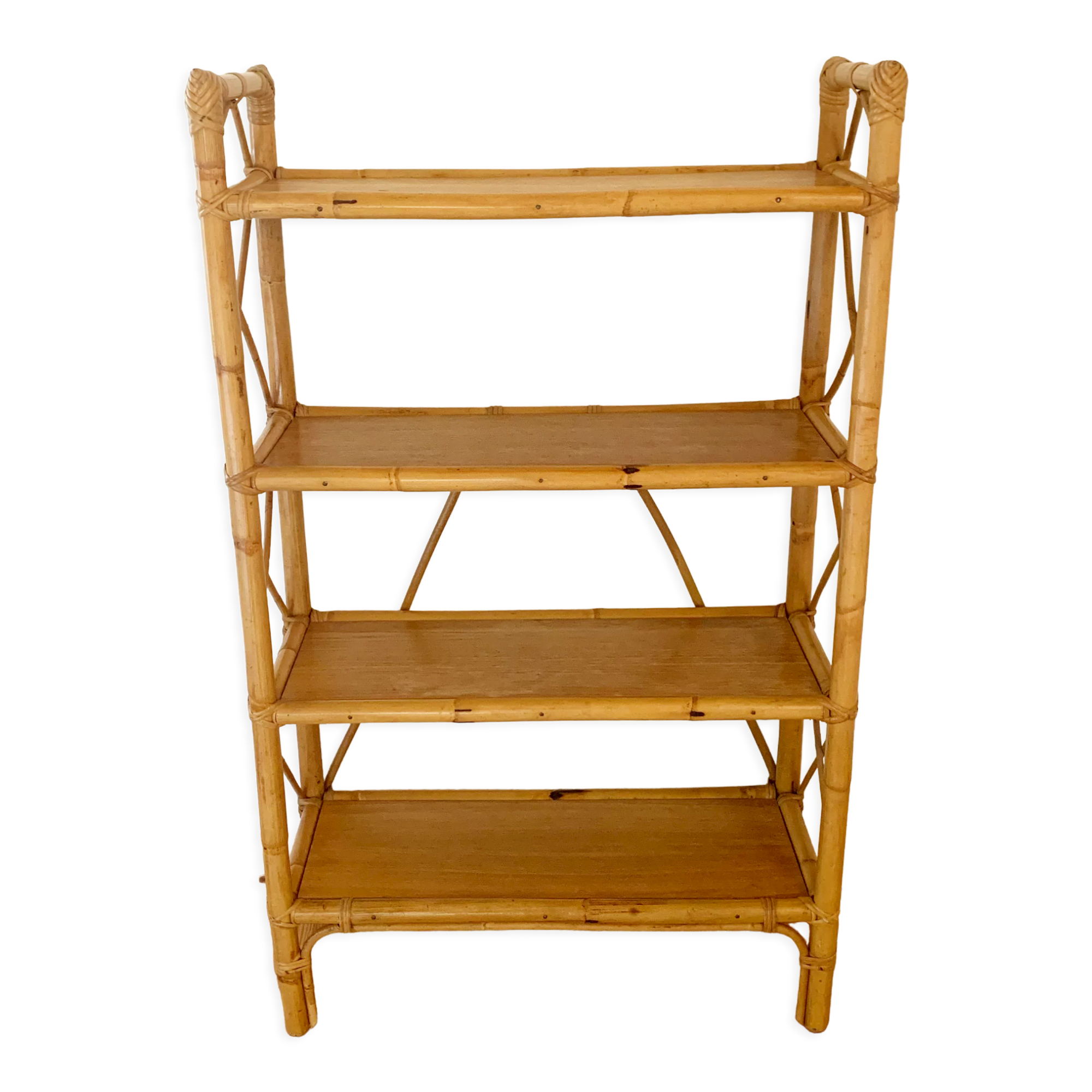 Vintage rattan stand shelf