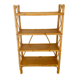 Vintage rattan stand shelf