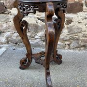 Colonial style pedestal table Indochina Asia vintage 1930s carved wood