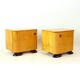 Art Deco Bedside Tables In Root Veneer, Czechoslovakia 1940s