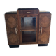 Buffet vitré Art déco en bois et marbre