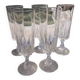 5 antique crystal flutes