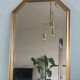 Vintage facet-cut mirror in gold and silver 1970s