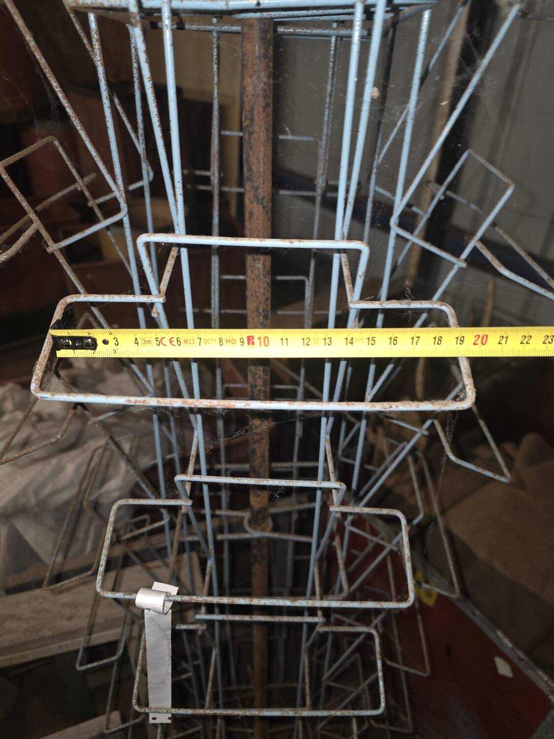 Wrought iron card holder on a stand