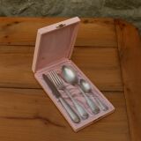 Vintage 4-piece silver-plated metal box set – shell motif – 18 g silver plating