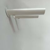 Pair of vintage wall lights with variable intensity, white lacquered metal, France 1970