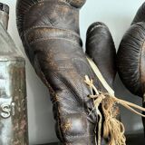 Old pair of leather boxing gloves