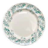 Antique round dish from Terre de Fer "Lilac" – Longchamp 19th century