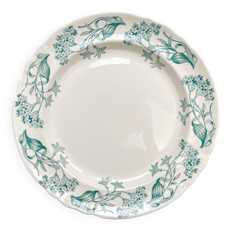 Antique round dish from Terre de Fer "Lilac" – Longchamp 19th century