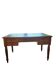 Antique flat desk in oak and black leather, Louis-Philippe style.