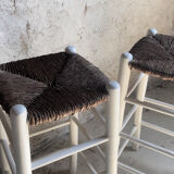 Straw and wood stools