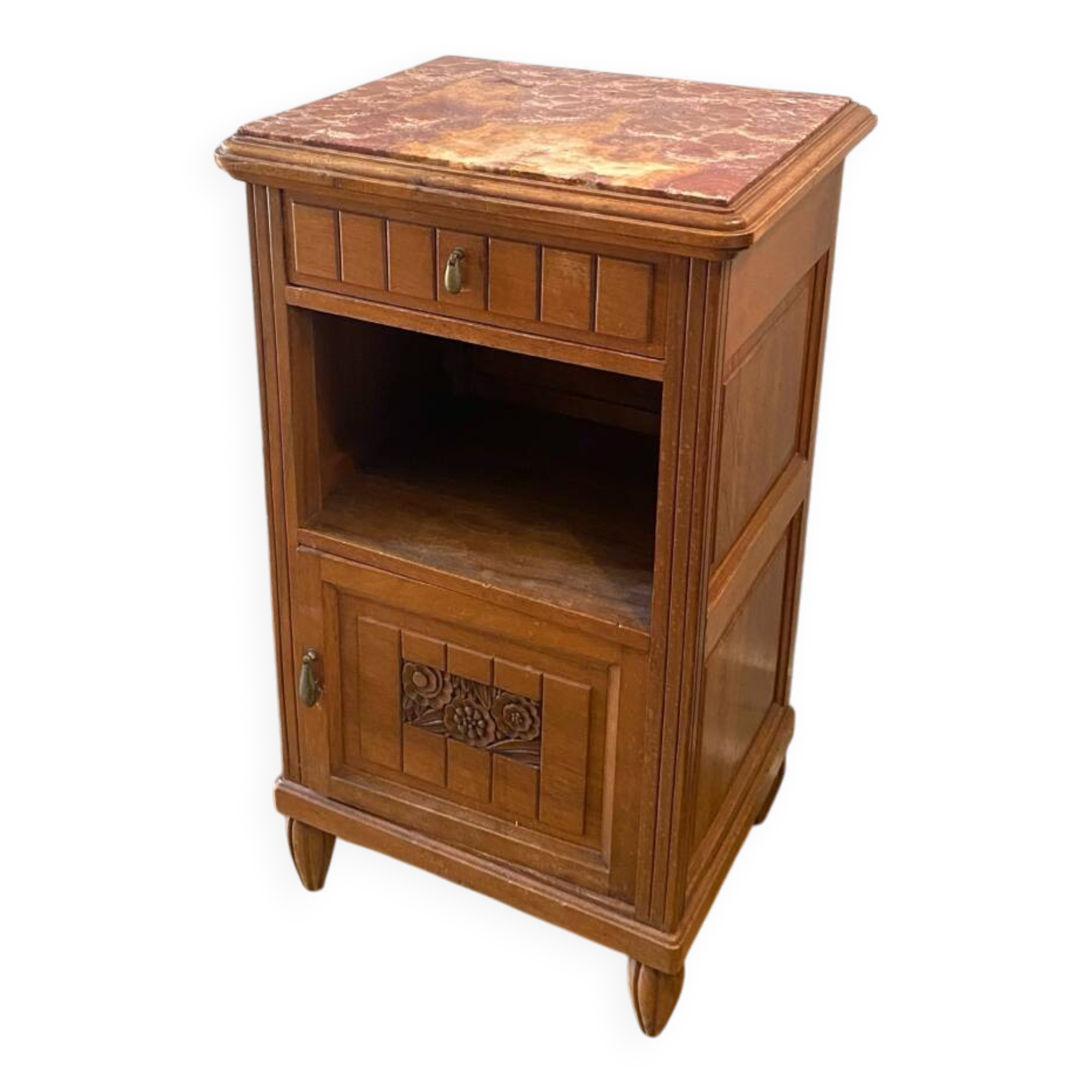Small solid wood and marble sideboard