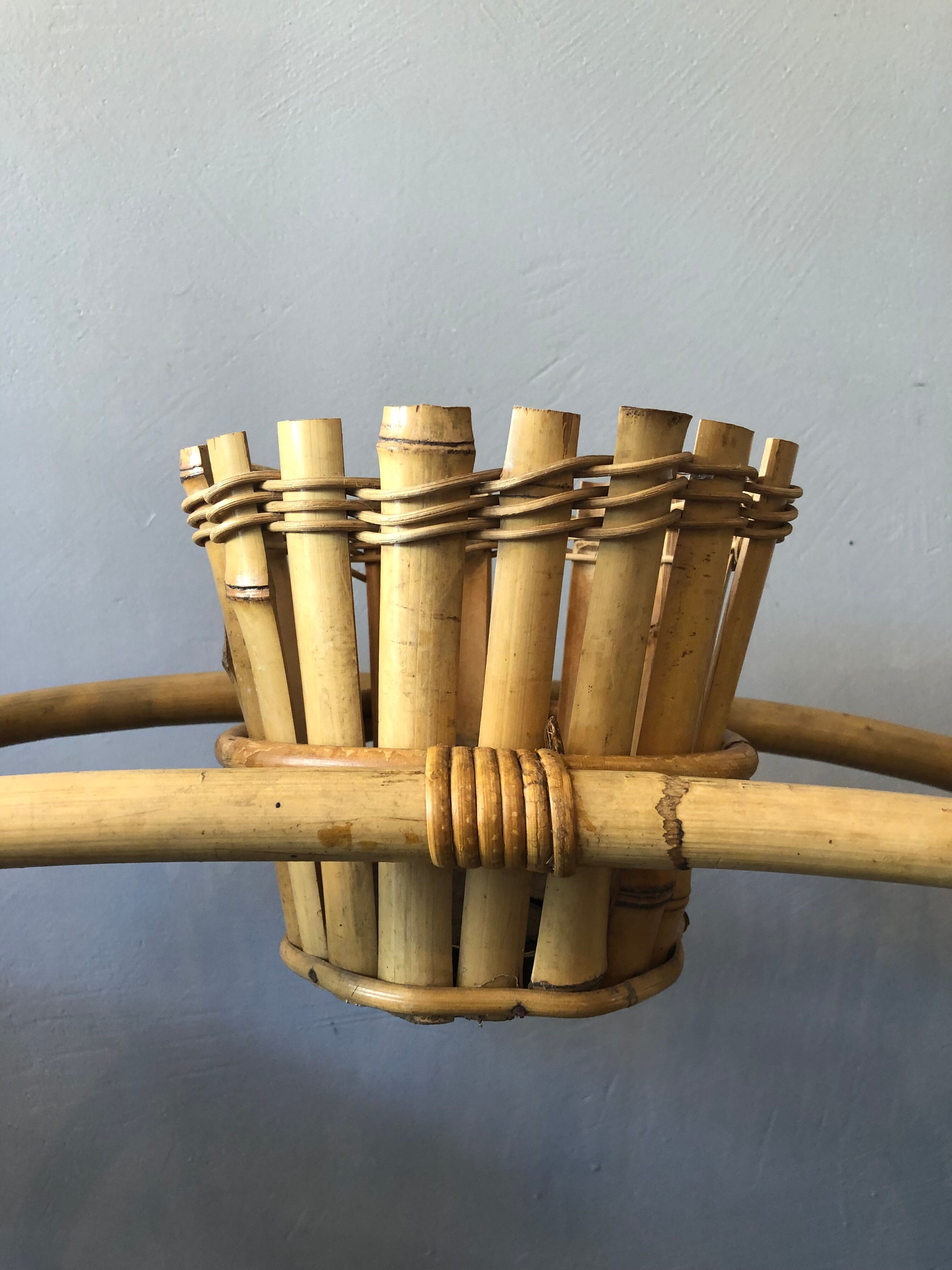 Rattan plant holder, 60s
