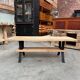 Table basse bois et fer forgé